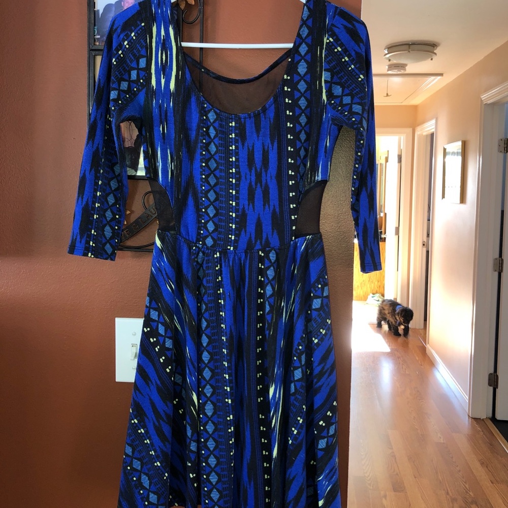 Blue Aztec pattern dress